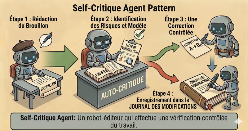 Pattern Self-Critique Agent : brouillon → critique → révision